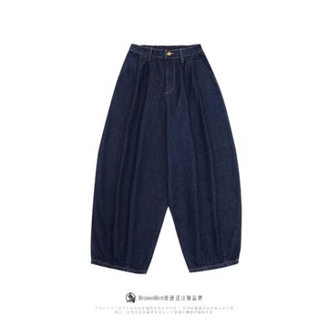 春秋新款日系復古墜感直筒老爹褲ins嘻哈寬松休閑百搭闊腿牛仔褲