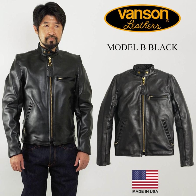 バンソン VANSON MODEL B シングル ライダース ブラック