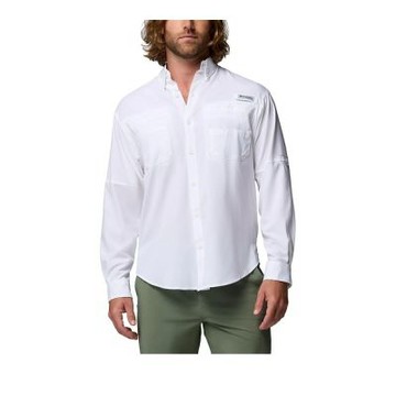 【Columbia 哥倫比亞】男款-防曬UPF40快排長袖襯衫-Tamiami II LS Shirt-白色(UFM72530WT/KS)