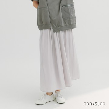 non-stop 微光垂墜感雪紡寬褲裙-3色