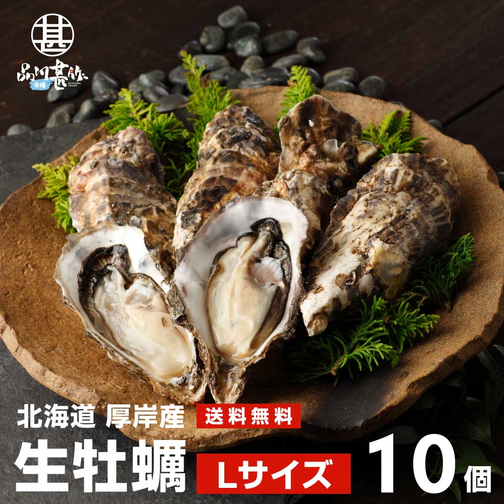 生牡蠣Ｌサイズ１０個 北海道厚岸産（殻付き）産地直送 まるえもん（了承する×了承する）