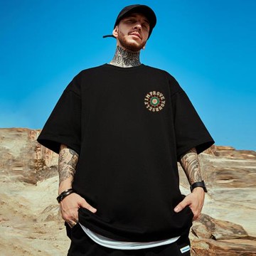 夏季簡約短袖男ins潮牌美式t恤純棉寬松大碼百搭半袖胖子潮流體恤