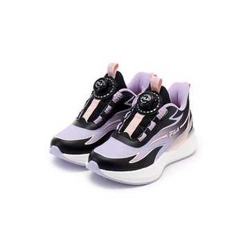 FILA KIDS 大童避震慢跑運動鞋-黑/紫/粉 3-J405A-905