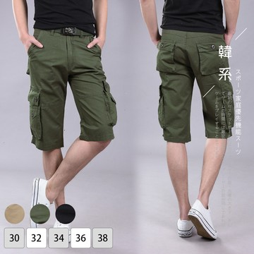 歐美多口袋工裝休閒五分褲(男款/3色/KD-9305)