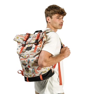 【DOUGHNUT】15吋 防潑水 大後背包 CHRISTOPHER  捲蓋式-印花 TD