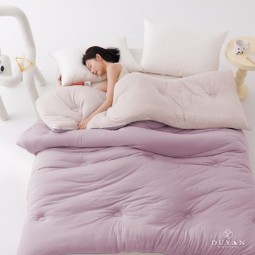 【DUYAN 竹漾】Heat Fi 超柔針織抗菌雲朵冬被(雙人) / 淺櫻霧紫 冬被 棉被