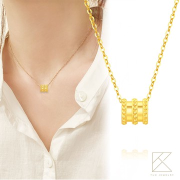 【TLH】黃金墜項鍊 純金999 唯一 約重0.05錢±0.01-廠商直送