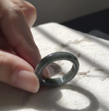 冰種飄烏雞翡翠戒指戒圈 | 國際12圍 | 天然緬甸玉翡翠A貨 | 送禮