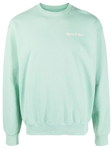 Sporty & Rich - logo-print cotton sweatshirt - unisex - Cotton - XS - Green