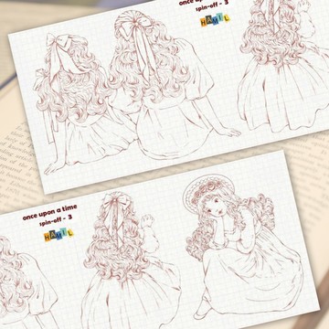 once upon a time spinoff ver3 (hamil) 復古女孩仕女人物貼紙