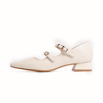 KOKKO都會感2WAY繫帶尖頭瑪莉珍鞋米色