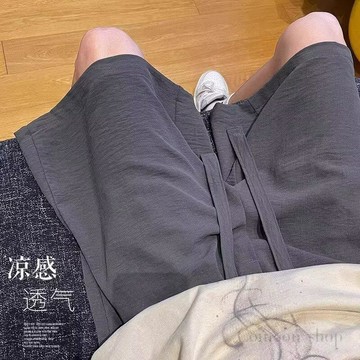 美式純色休閒寬鬆五分褲夏季新款時尚百搭速乾運動短褲男