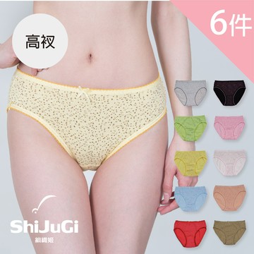 【細織姬ShiJuGi 】全棉碎花女內褲 中腰三角褲 少女內褲(6入組/ F size)
