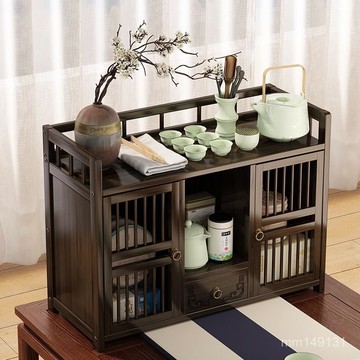 臺灣出貨🔥 博古架 茶壺架 茶具置物架 木杯架 展示架 新中式博古架小型桌上桌麵置物架古風擺件茶葉架茶具茶杯收納架子