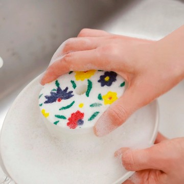 日本MARNA 廚房海綿菜瓜布(無吸盤)2入組 日本製