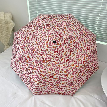 紅堇花清新學生雨傘晴雨兩用口袋太陽傘森系黑膠防曬傘便攜遮陽傘