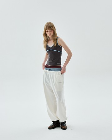 MARDI MERCREDI 燙鑽Logo 象牙色 束口運動長褲 JOGGER PANTS MARDI LOGO HOTFIX