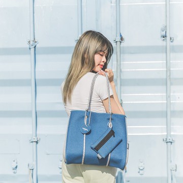 NEOEN Denim Slim Tote Bag 牛仔布手提袋 (藍色)