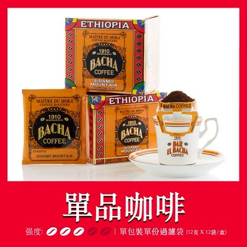 【Bacha Coffee】夿萐咖啡西達摩山掛耳咖啡禮盒 12袋x12克/盒