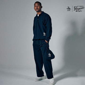 【Munsingwear 企鵝】男款深藍色百搭企鵝印花運動套裝(附小收納袋) MGSP2H01