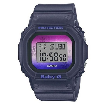 【CASIO 卡西歐】CASIO BABY-G 冬季雪花 漸層色調 電子錶 防水200米 黑 BGD-560WL(BGD-560WL-2)
