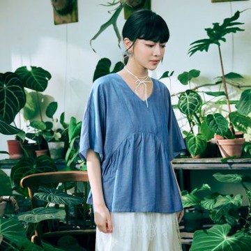 OB嚴選中大尺碼-日系抽皺蝙蝠袖寬鬆上衣《AB20312》