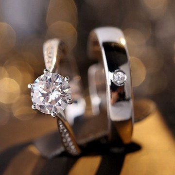 限時特賣🔥 【鎮店之寶】韓版高檔仿真鑽戒結婚對戒情侶婚戒活口可調節小紅書 戒指