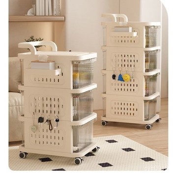 臺灣🚍8H出🉑限量特價小推車置物架可移動抽屜櫃落地架奶油風嬰兒用品收納櫃子 S1CM