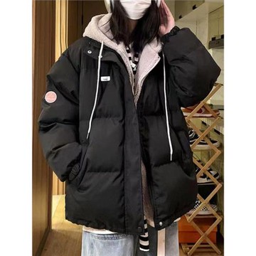 12歲女大童羽絨棉服冬季13少女15初中學生假兩件加厚連帽棉衣外套