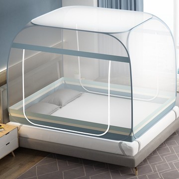 蒙古包大方頂雙門有底折疊蚊帳可收隱私1.5m床1.2兒童防摔免安裝