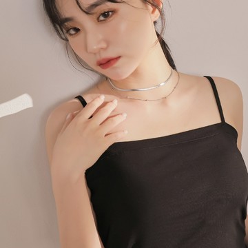 輕奢造型鈎釦雙鍊-銀【KT31282】