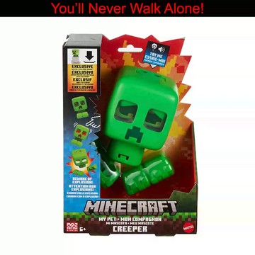 💕台現免運💕【正版美泰】Minecraft 當個創世神 萌寵苦力怕 Creeper 聲光公仔 麥塊兒童互動玩具男孩生日