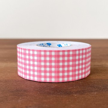 標籤貼紙 格子布紋 粉色 日本製 標價貼紙 捲式貼紙 ls-020