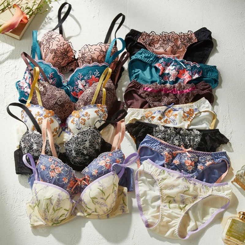 Lingerie by GeeRA 【AA65M～C80L】【新色追加】プチプラブラ＆ショーツセット パープル レディース | LINEブランドカタログ