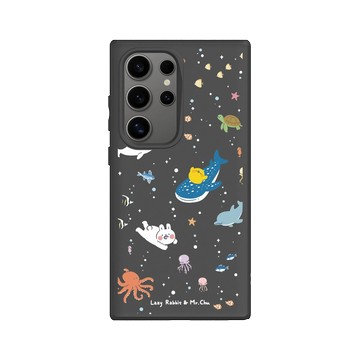 Galaxy S24 Ultra SolidSuit 黑 - 懶散兔與啾先生 Lazy Rabbit and Mr.Chu - 海洋