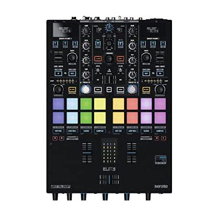 Reloop Elite High-Performance DVS Mixer for Serato Bundle with Direct-Drive Fully Manual DJ Turntable (Black), Digital Turntable Stylus Scale, and Rec