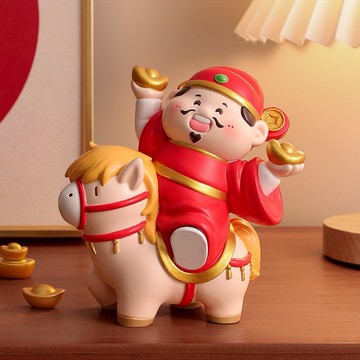 🐎新年快樂🧡快速出貨 【COZY PLUS+】馬年喜慶吉祥物財神爺擺件 DEC30#CP4001 馬年吉祥物 招財擺件 財神爺 開業禮物 禮物