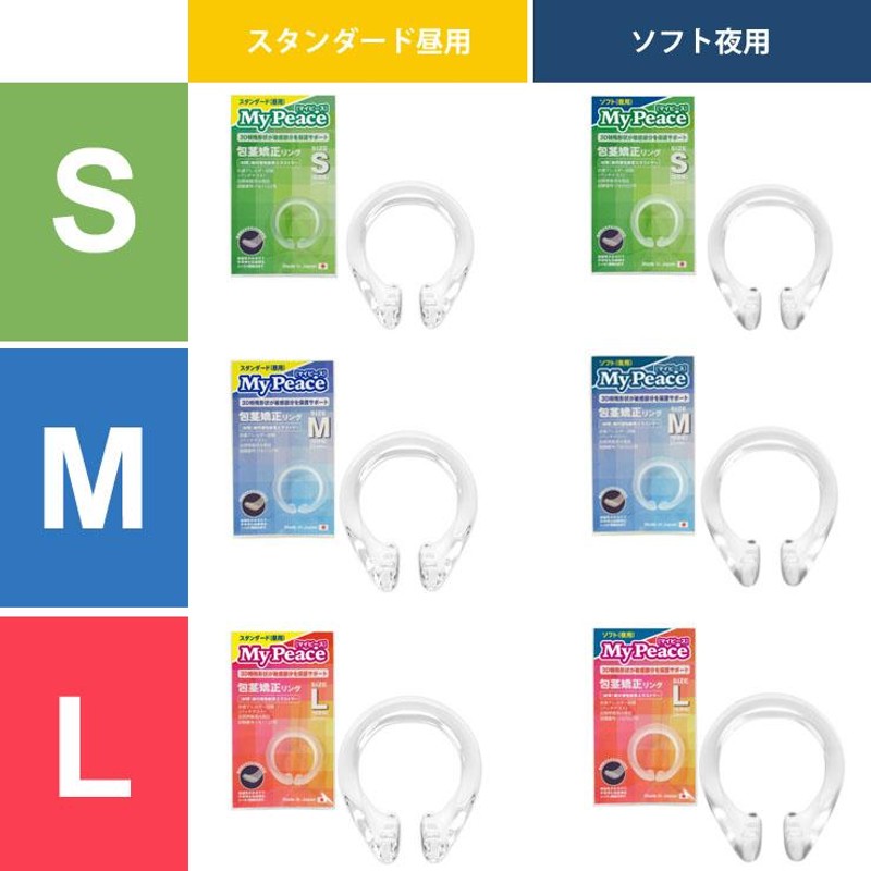 仮性包茎 矯正リング マイピース スタンダード昼用 ソフト夜用 S M L | LINEブランドカタログ