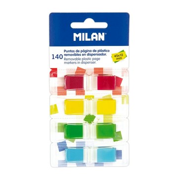 MILAN抽取式分頁標籤貼45*12mm 4色 140張