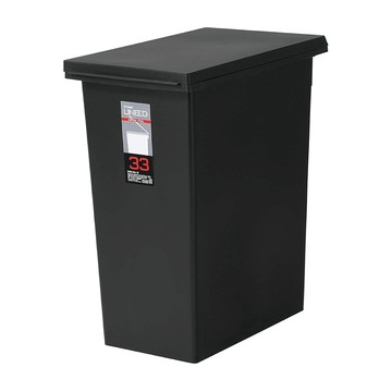 TONBO｜UNEED系列SLIM掀蓋垃圾桶33L黑色