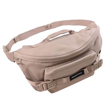 BALENCIAGA 巴黎世家 644035 Army 尼龍混紡軍風大胸口包/腰包.沙色