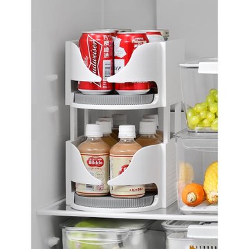 冰箱飲料收納盒神器可旋轉雙層儲存啤酒可樂易拉罐廚房瓶子整理盒