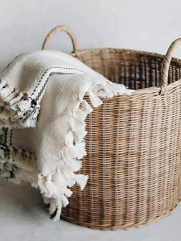 公司貨 免運 快速出貨 編織藍 臟衣籃筐放衣服簍子浴室神器收納桶家用大容量衛生間ins風