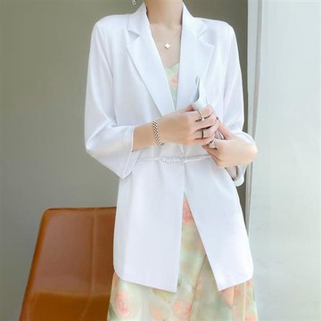 【巴黎精品】西裝外套緞面西服-盤扣中國風七分袖垂感女外套3色a1iz112