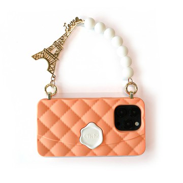 Candies｜iPhone 14 Pro - 經典小香風晚宴包(巴黎-橘) 手機殼