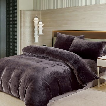 【Galatea葛拉蒂】法蘭絨冬季雙人特大床包四件組 昊耀-灰