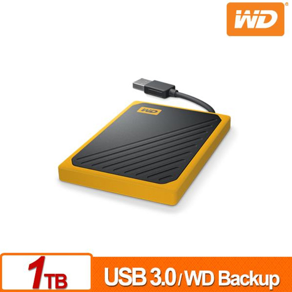 WD My Passport Go 1TB (黑/琥珀黃) USB 3.0 外接固態硬碟/SSD 內建傳輸線400MB/s