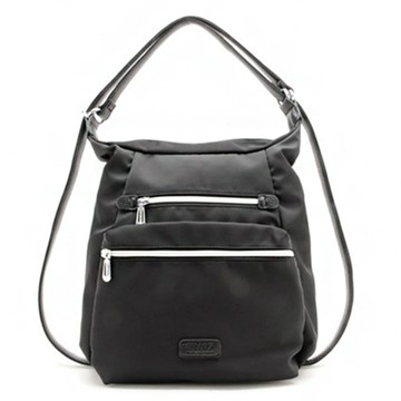 FIRANO- BLACK U型可手提/後背尼龍2 WAY 兩用包(黑)