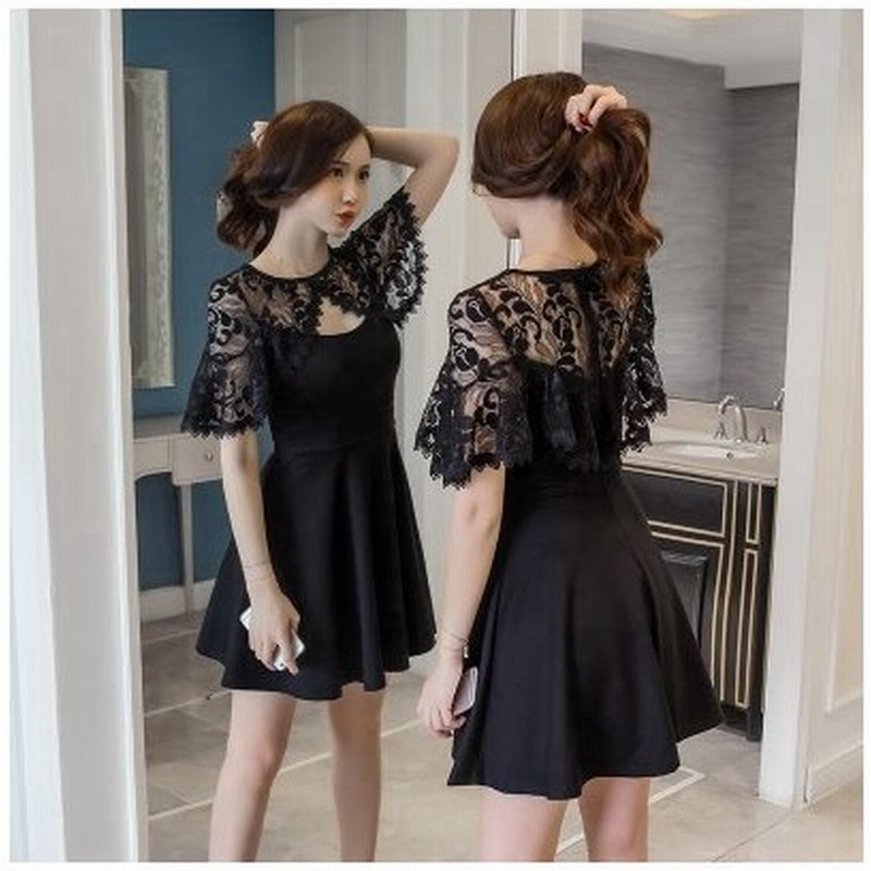ワンピース レース ドレス 結婚式 パーティードレス ミニドレス レディース ミニ丈 Aライン 二次会 披露宴 通販 Lineポイント最大get Lineショッピング