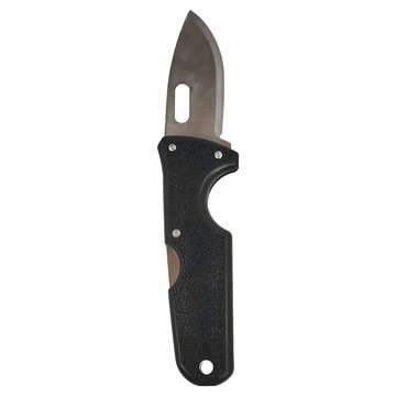 COLD STEEL 冷鋼直刀Click-N-Cut三刀片置換式420J2鋼ABS握柄 附背夾刀鞘  黑色握柄 + 鐵灰色刀刃  1支